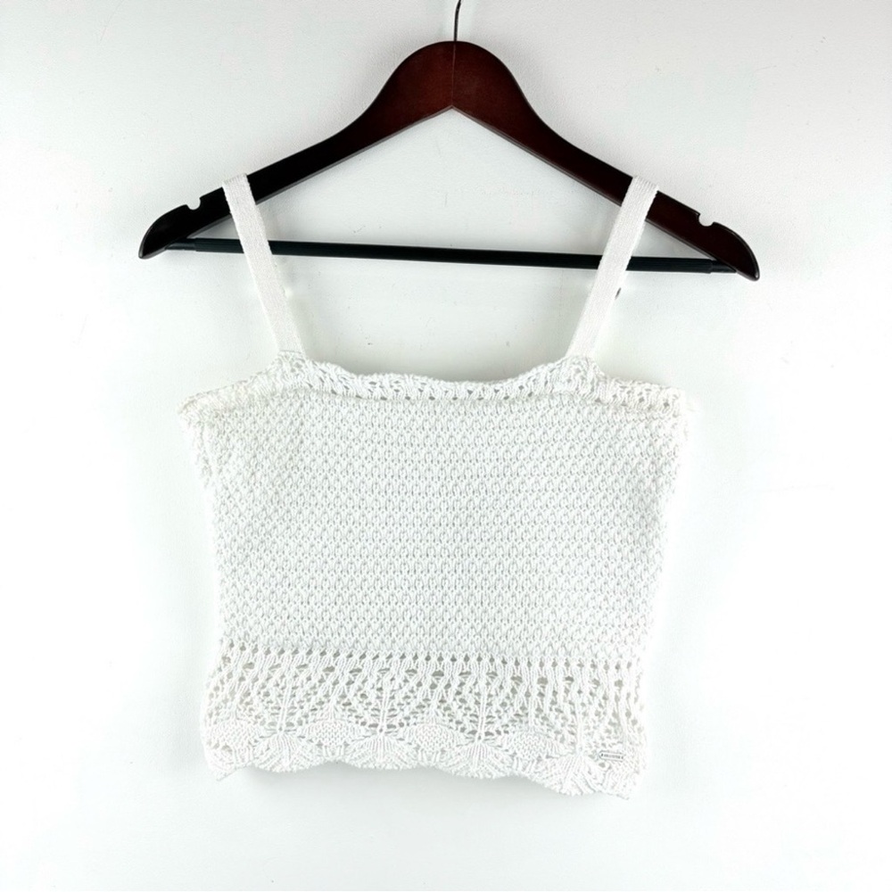 Hollister White Crochet Tank Cami